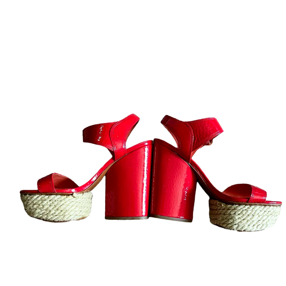 Via Spiga Red Chunky PLATFORM Heel SZ 7